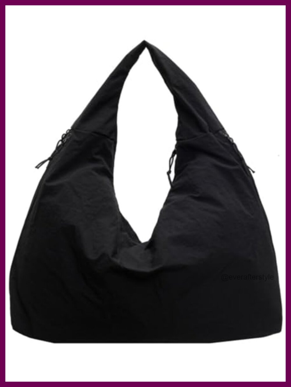 Slouchy Nylon Tote Bag Large Multi Pocket Shoulder Handbag for Work Travel Gym